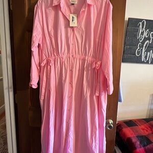 Universal Threads Pink Button-Up Long Dress
